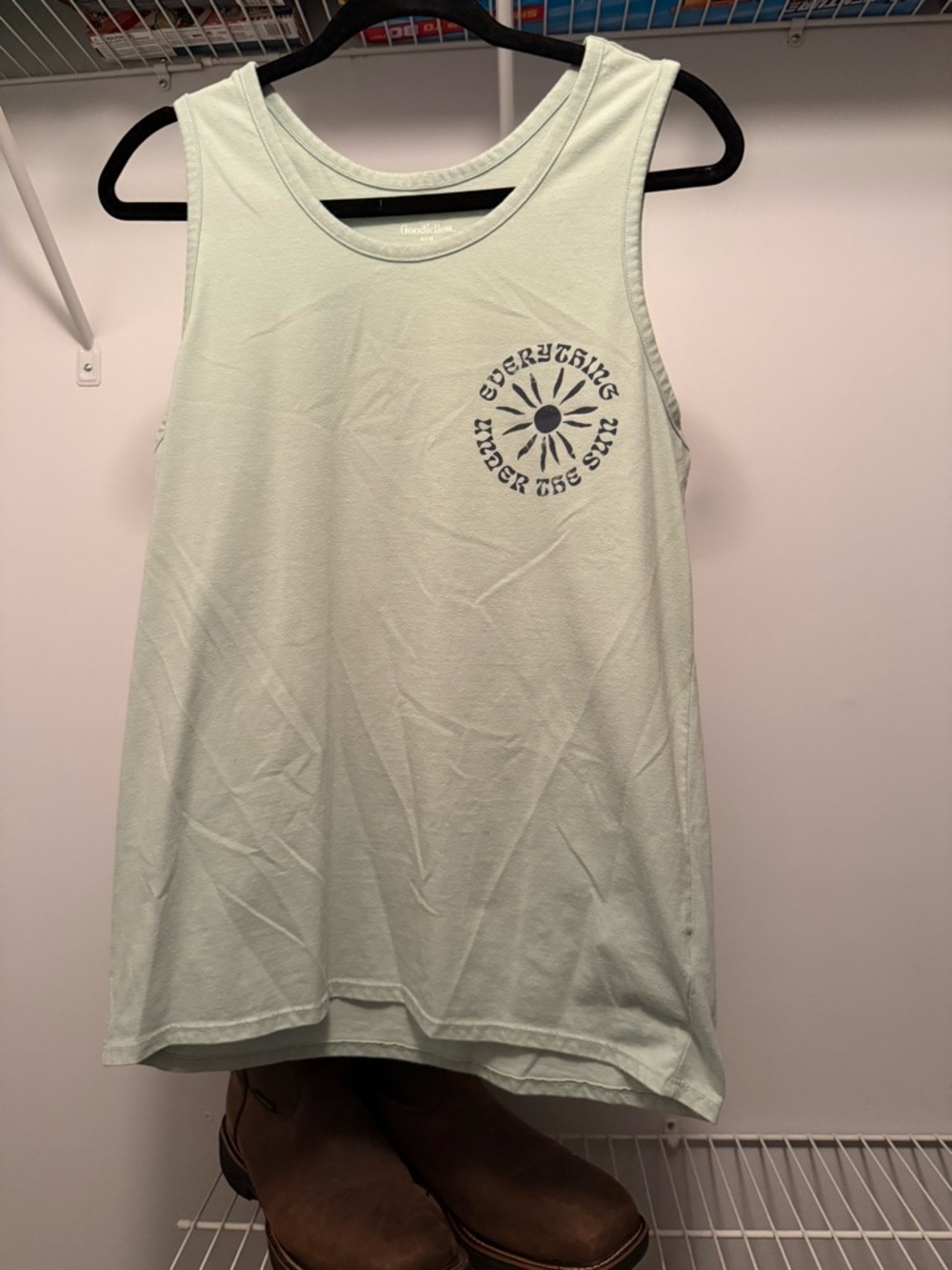 Light Mint Graphic Muscle Tank - "Everything Under The Sun"